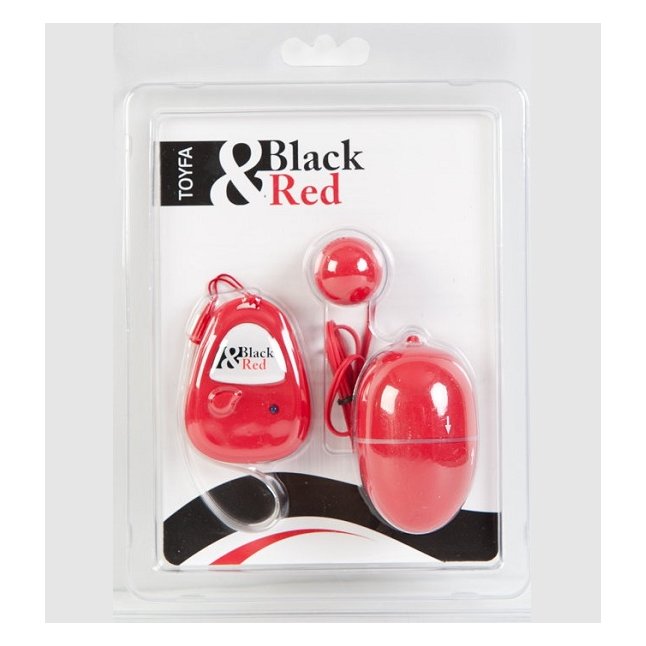Красный пластиковый вибронабор с пультом ДУ - Black Red. Фотография 2.