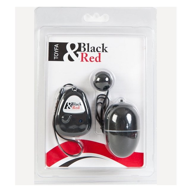 Чёрный вибронабор с пультом ДУ для вагинально-клиторальной стимуляции - Black Red. Фотография 2.
