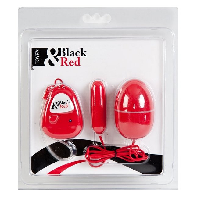 Красный вибронабор с пультом ДУ - Black Red. Фотография 2.