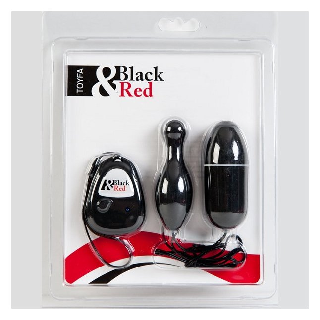 Чёрный вибронабор с пультом ДУ - Black Red. Фотография 2.
