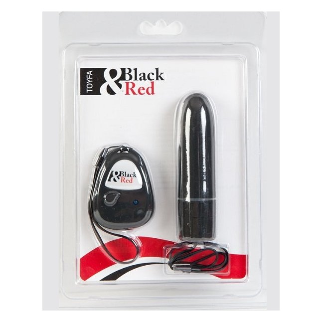 Чёрный вибратор на радиоуправлении - 11 см - Black Red. Фотография 2.