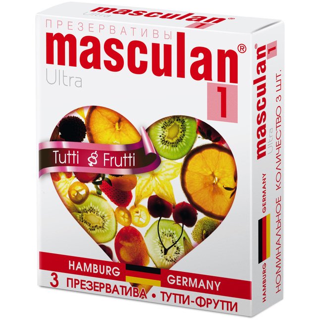 Презервативы Masculan Tutti-Frutti с фруктовым ароматом - 3 шт