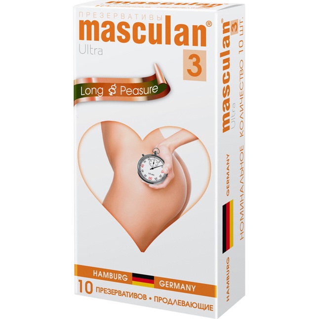 Презервативы Masculan Long Pleasure с продлевающим эффектом - 10 шт