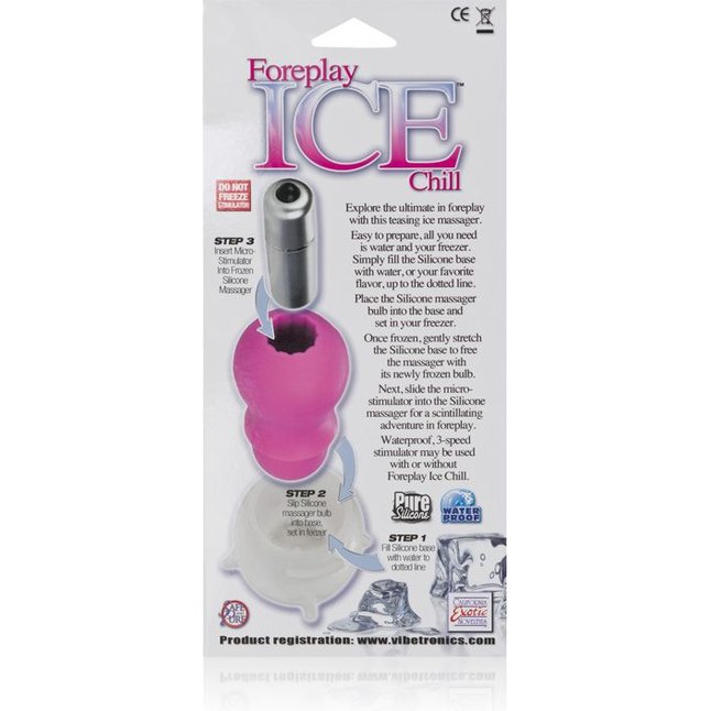 Розовый вибромассажер с замораживающейся насадкой Foreplay Ice Chill Massagers - Foreplay Ice. Фотография 7.
