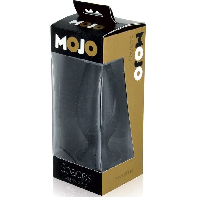 Черная большая анальная пробка Mojo Spades Large Butt Plug - 12 см - Mojo. Фотография 2.