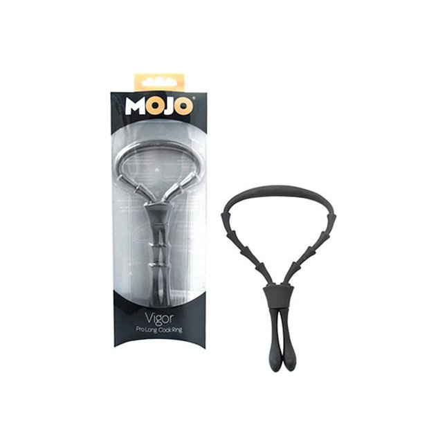 Черное эрекционное кольцо-лассо Mojo Vigor - Mojo