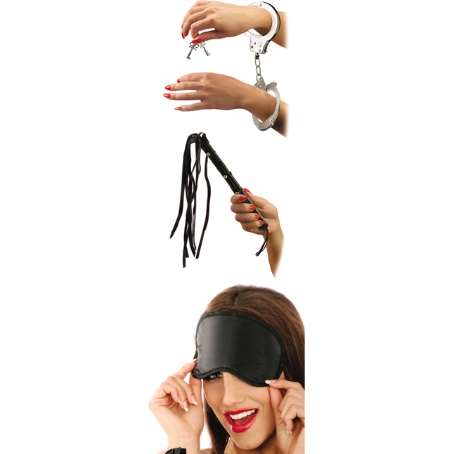 Набор для эротических игр Lover s Fantasy Kit - наручники, плетка и маска - Fetish Fantasy Series. Фотография 2.