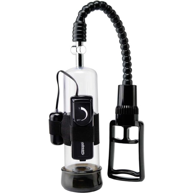 Мужская вакуумная помпа с вибрацией Deluxe Vibrating Power Pump - 20 см - Pump Worx
