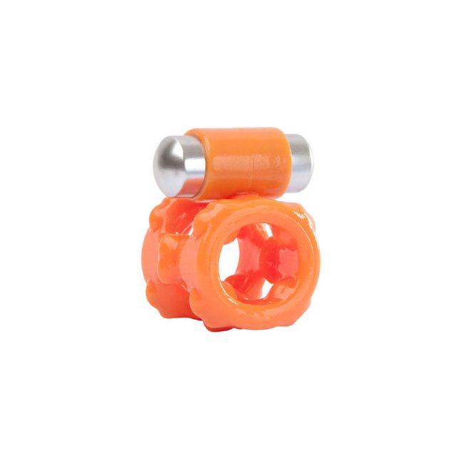 Оранжевое эрекционное кольцо с вибрацией - FunZone