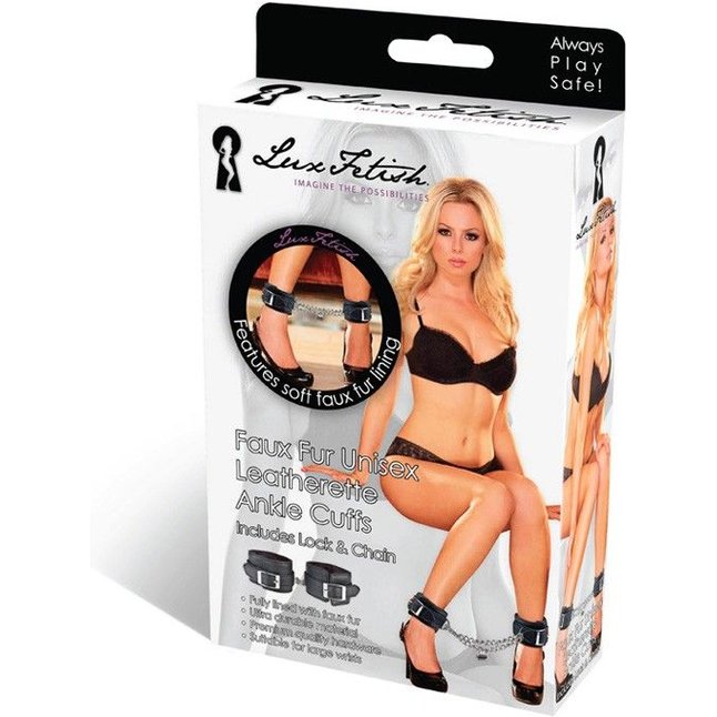 Черные фиксаторы для ног из искусственной кожи. Фотография 3.