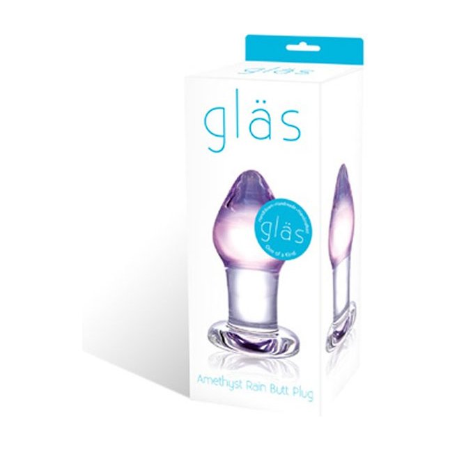 Классическая стеклянная пробка с сиреневой головкой, 9 см. Фотография 2.