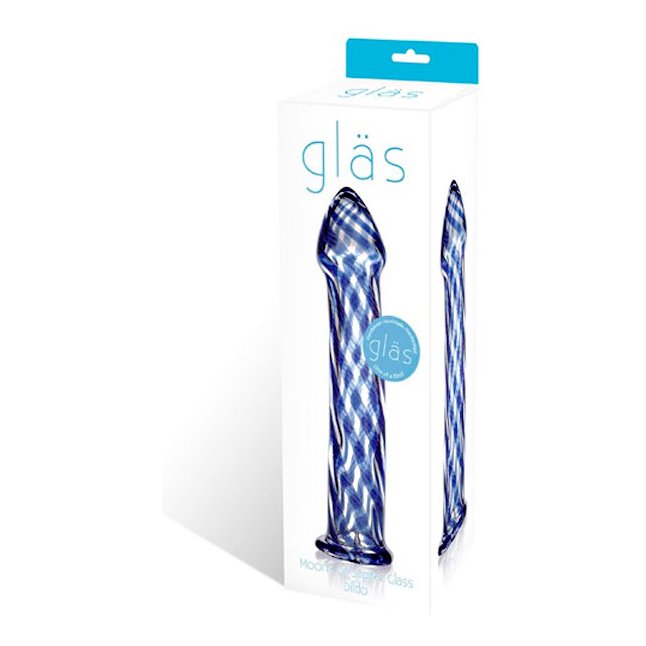 Стильный клетчатый фаллос из стекла Moons of Jupiter, 17 см. Фотография 2.