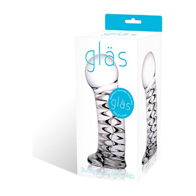 Толстый стеклянный дилдо Stubby Buddy - 13 см. Фотография 2.