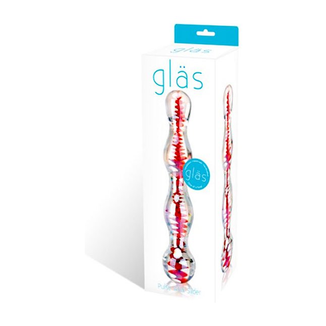 Переливающаяся анальная палочка из стекла - 19 см. Фотография 2.
