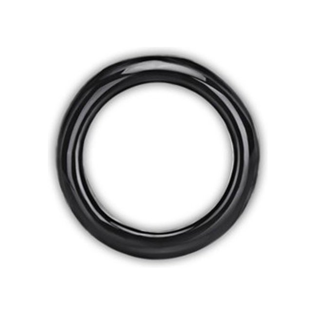 Черное стеклянное кольцо ручной работы - 4 см