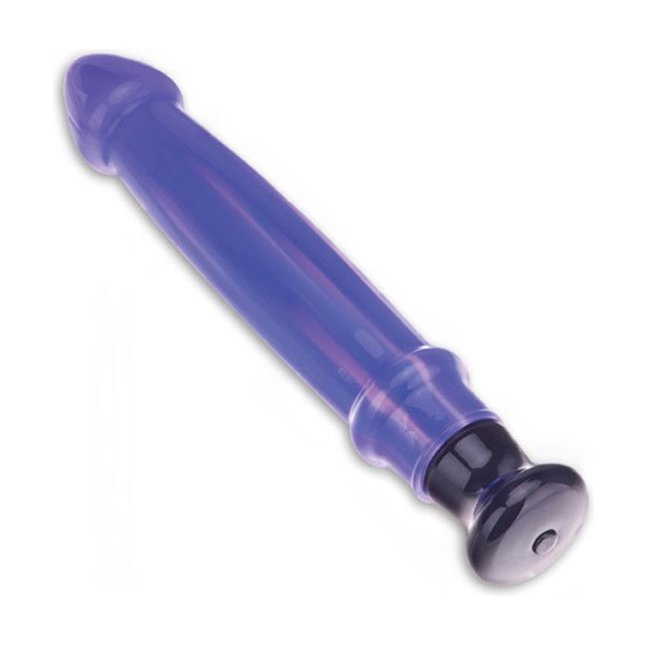 Классический фиолетовый вибратор из стекла, 20,5 см