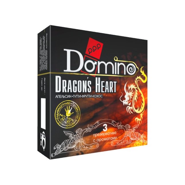 Ароматизированные презервативы Domino Dragon’s Heart - 3 шт - Domino Premium
