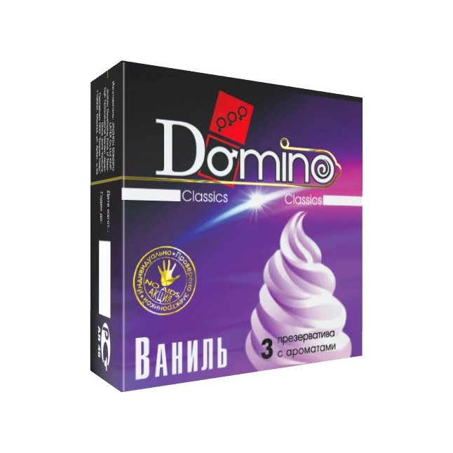 Ароматизированные презервативы Domino Ваниль - 3 шт - Domino Classic