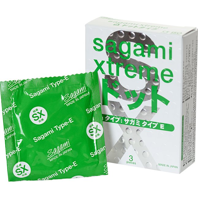 Презервативы Sagami Xtreme Type-E с точками - 3 шт - Sagami Xtreme. Фотография 5.