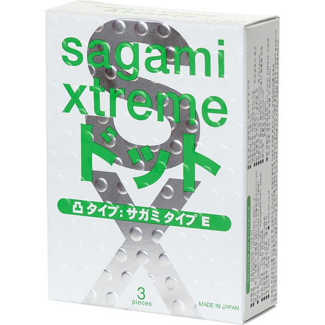 Презервативы Sagami Xtreme Type-E с точками - 3 шт - Sagami Xtreme