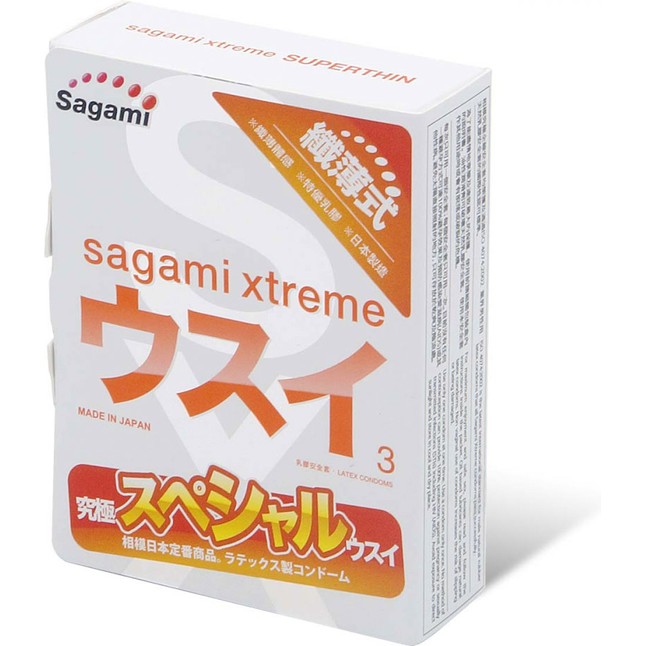 Ультратонкие презервативы Sagami Xtreme Superthin - 3 шт - Sagami Xtreme