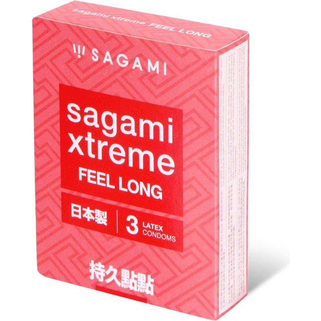 Утолщенные презервативы Sagami Xtreme Feel Long с точками - 3 шт - Sagami Xtreme