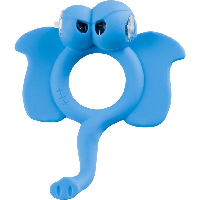 Голубое кольцо Beasty Toys Easy Elephant с вибрацией и светящимися глазами - S-line