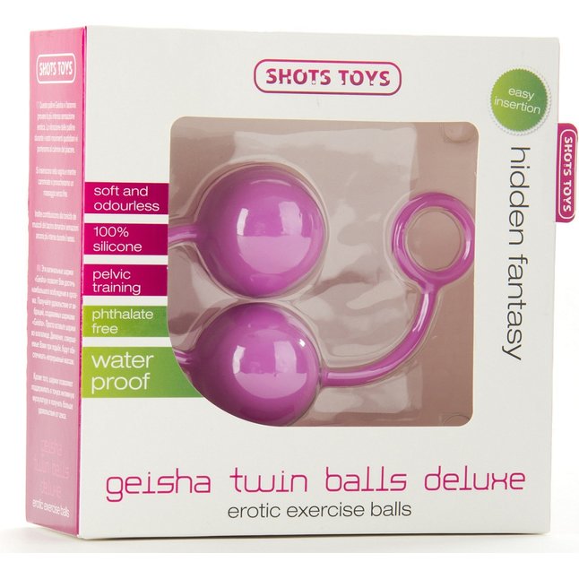 Розовые вагинальные шарики Geisha Twin Balls Deluxe - Shots Toys. Фотография 2.