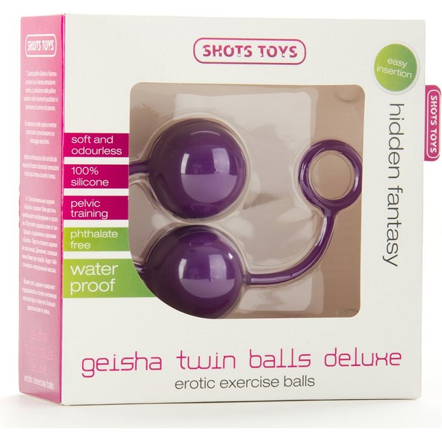 Фиолетовые вагинальные шарики Geisha Twin Balls Deluxe - Shots Toys. Фотография 2.