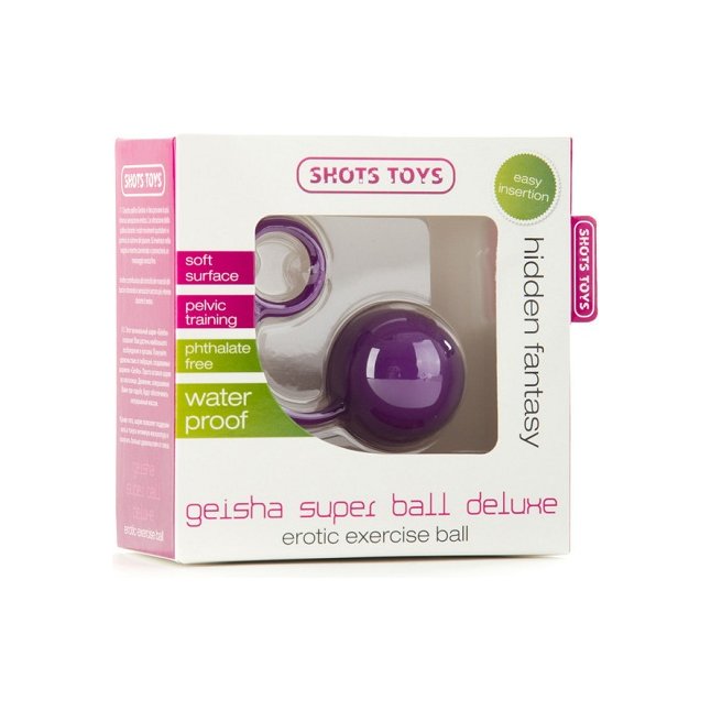 Фиолетовый вагинальный шарик Geisha Super Ball Deluxe - Shots Toys. Фотография 2.