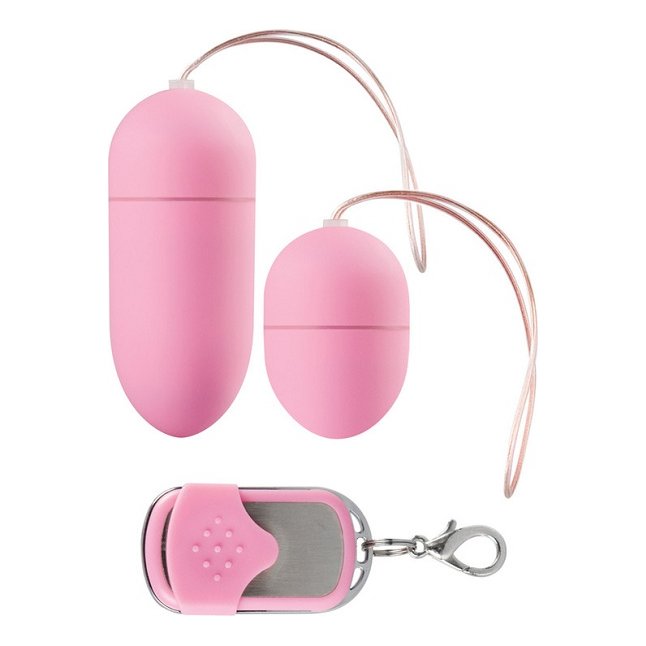 Розовые виброяйца Vibrating egg Two-pack с пультом ДУ - Shots Toys