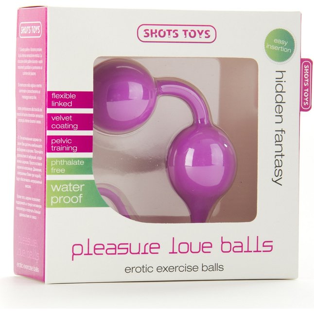 Розовые вагинальные шарики Pleasure Love Balls - Shots Toys. Фотография 2.