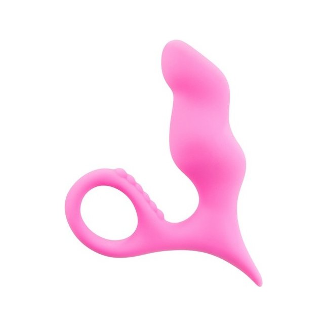 Розовая анальная втулка Squatter с ручкой-кольцом - Shots Toys