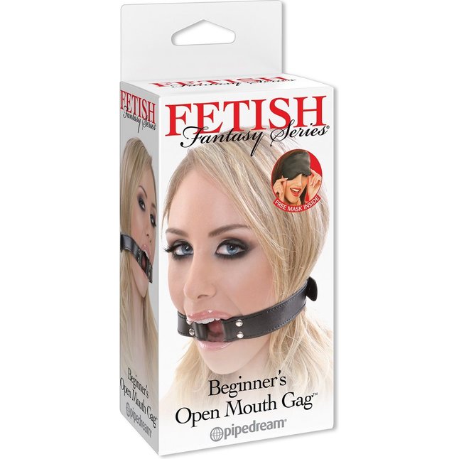 Чёрный кляп-кольцо Beginner s Open Mouth Gag - Fetish Fantasy Series. Фотография 3.