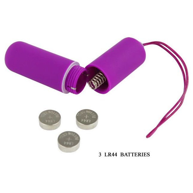 Фиолетовый мини-вибратор на дистанционном управлении с силиконовой насадкой - 9,5 см. Фотография 8.