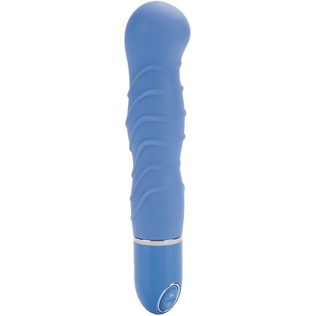 Голубой гнущийся вибратор Silicone Pleasure Bendie Ripple G s - 17,3 см - Pleasure Bendie