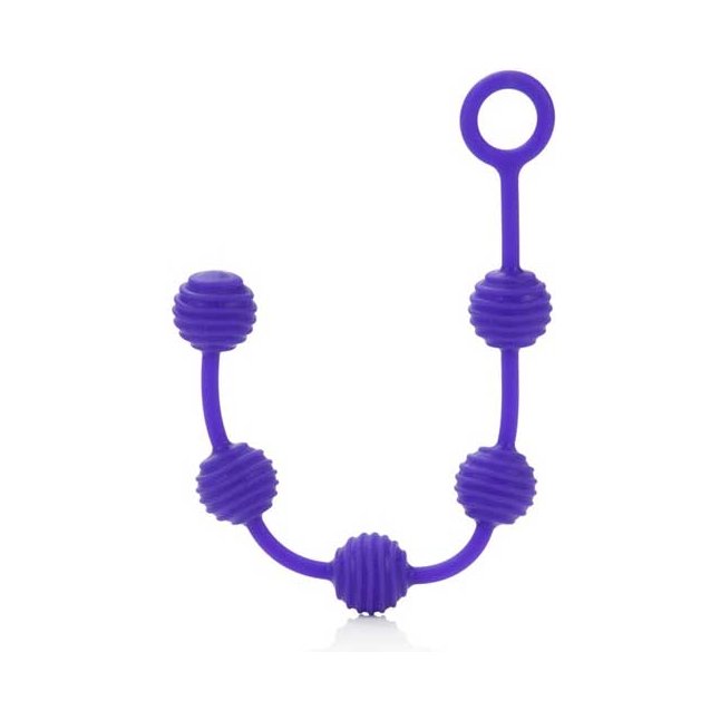 Набор фиолетовых анальных цепочек Posh Silicone “O” Beads - Posh. Фотография 2.