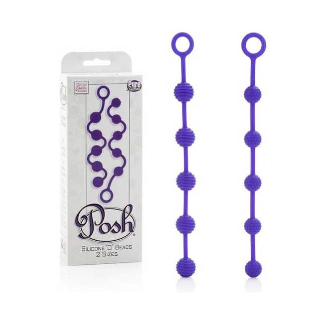 Набор фиолетовых анальных цепочек Posh Silicone “O” Beads - Posh. Фотография 4.