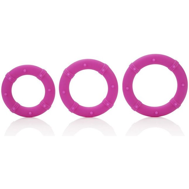 Набор розовых эрекционных колец Posh Silicone Love Rings - Posh. Фотография 2.