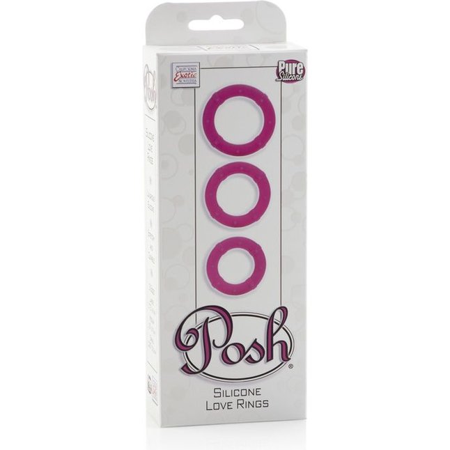Набор розовых эрекционных колец Posh Silicone Love Rings - Posh. Фотография 3.