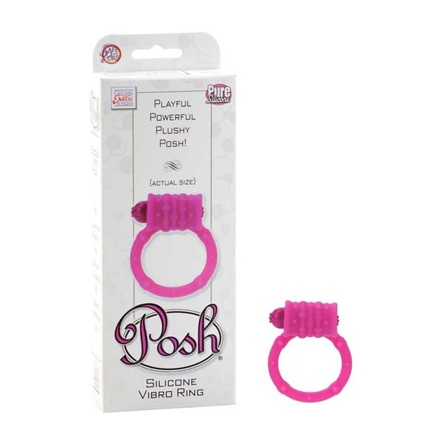 Розовое эрекционное кольцо Posh Silicone Vibro Rings - Posh. Фотография 2.