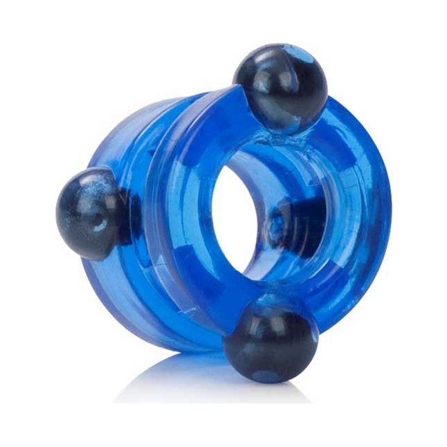 Голубое двойное эрекционное кольцо с магнитами Magnetic Power Ring - Magnetic Power Rings