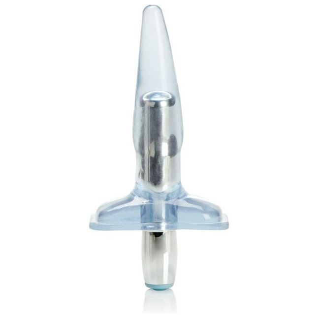 Голубая анальная пробка Vibrating High Intensity Probe - 9,5 см - Anal Toys