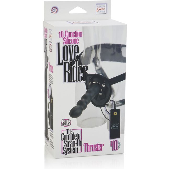 Страпон с вибрацией 10-Function Silicone Love Rider Thruster - 17,7 см - Love Rider. Фотография 7.