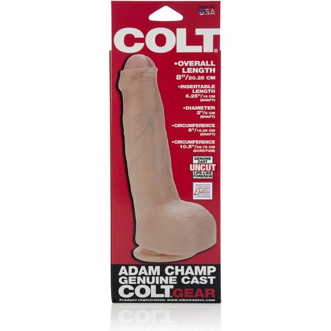 Фаллоимитатор-реалистик COLT Adam Champ Cock - 20,25 см - Colt. Фотография 7.