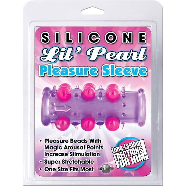 Фиолетовая насадка Silicone Lil Pearl Pleasure Sleeve - Pipedream Products. Фотография 2.