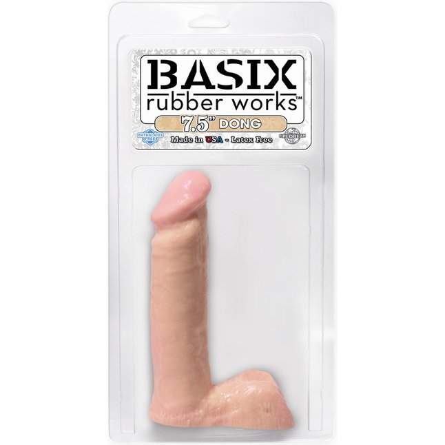 Фаллоимитатор с мошонкой BASIX - 18,4 см - Basix Rubber Works. Фотография 2.