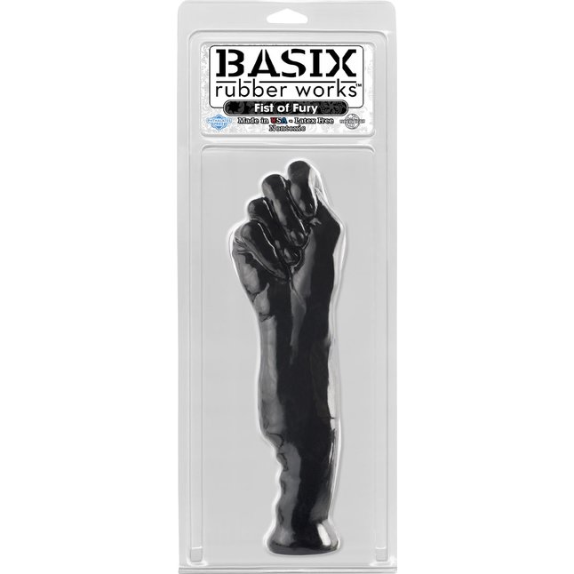 Черный фаллоимитатор-кулак Works Fist of Fury - 28 см - Basix Rubber Works. Фотография 2.