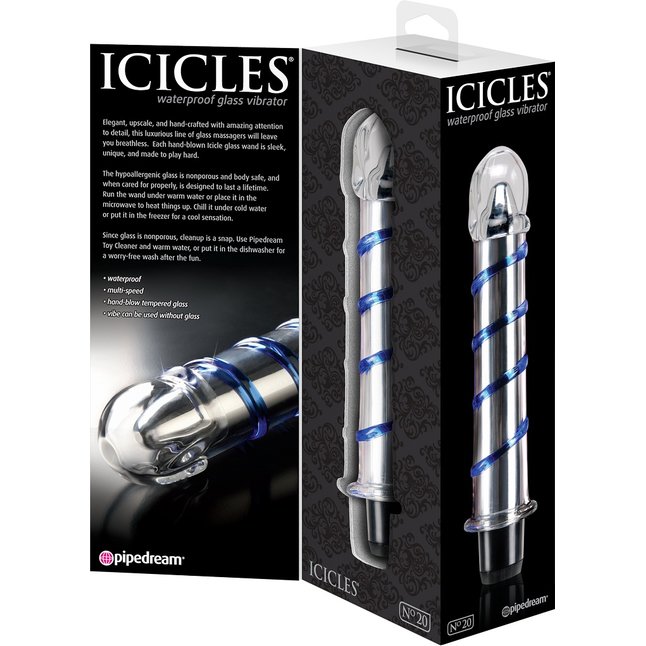 Стеклянный вибростимулятор ICICLES № 20 - 17,8 см - Icicles. Фотография 4.