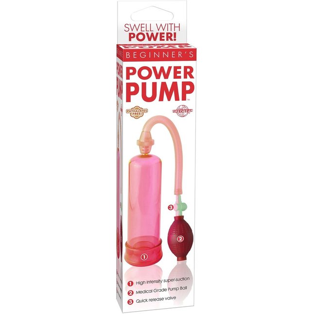 Мужская помпа Beginner s Power Pump красного цвета - Pipedream Products. Фотография 3.